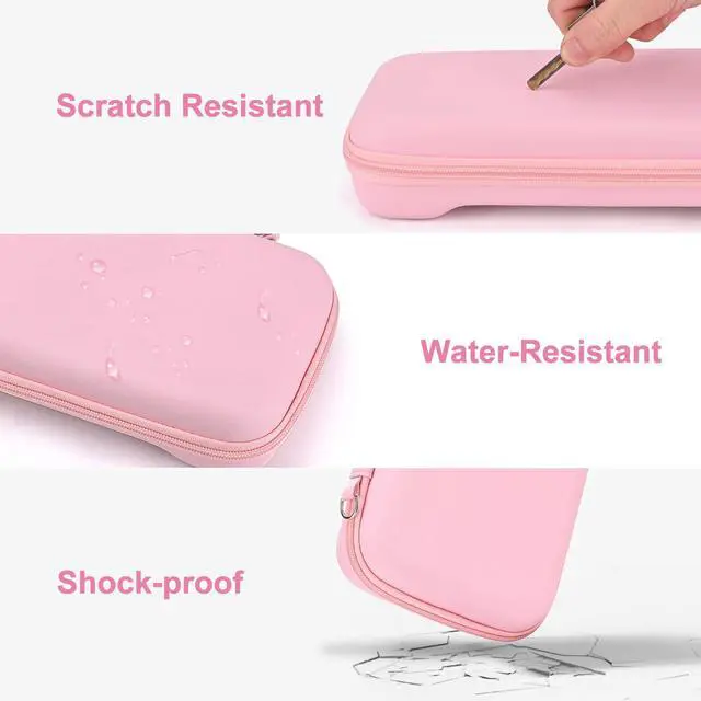 Alt view image 6 of 7 - Switch 2 Case Compatible with NS Switch 2 (2025), Carrying Case with 19 Game Card Slots, 4 in 1 Switch 2 Accessories Includes Shoulder Strap, Wrist Strap & Stickers (Pink)