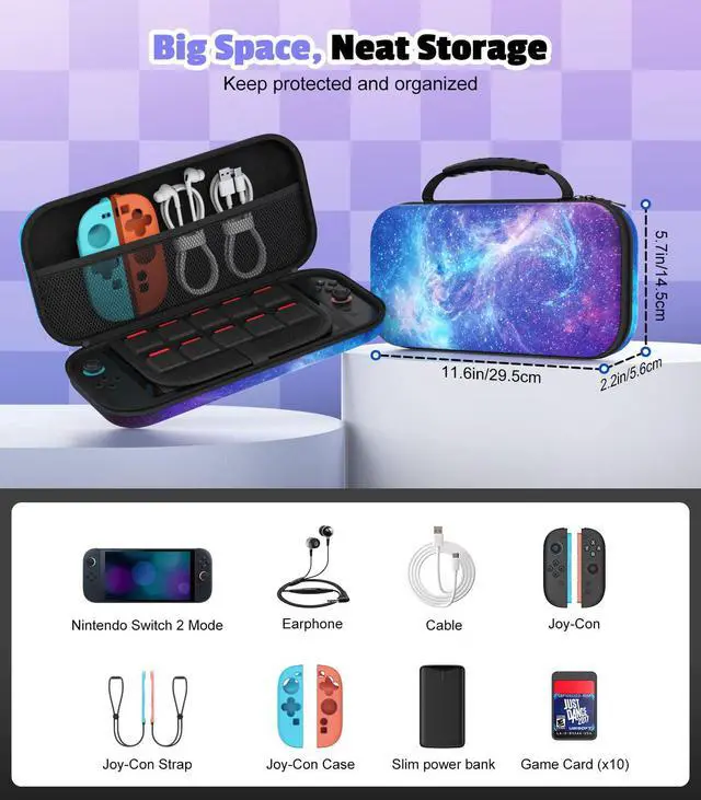 Alt view image 4 of 7 - Carrying Case for Nintendo Switch 2(2025) holds 10 Cartridges