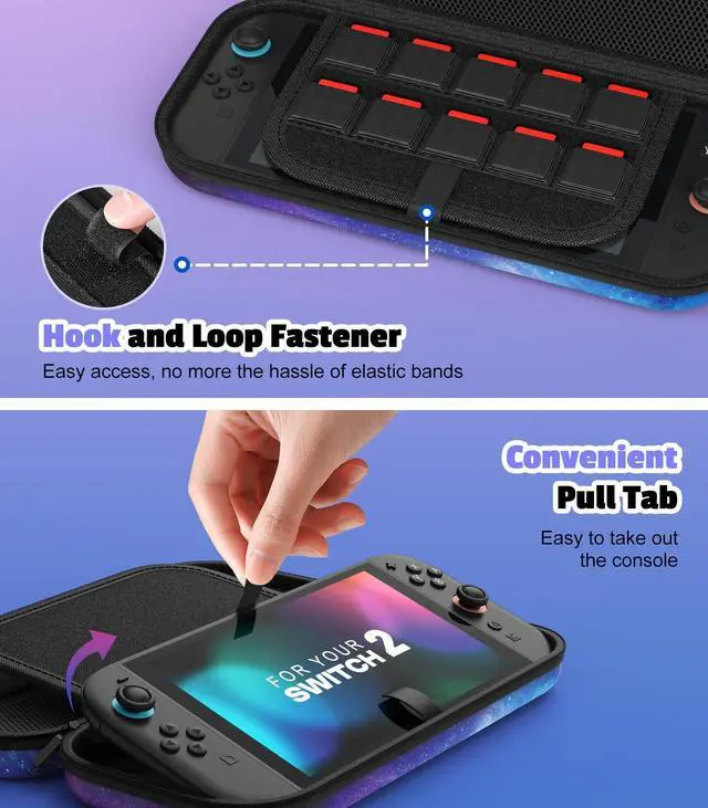 Alt view image 5 of 7 - Carrying Case for Nintendo Switch 2(2025) holds 10 Cartridges
