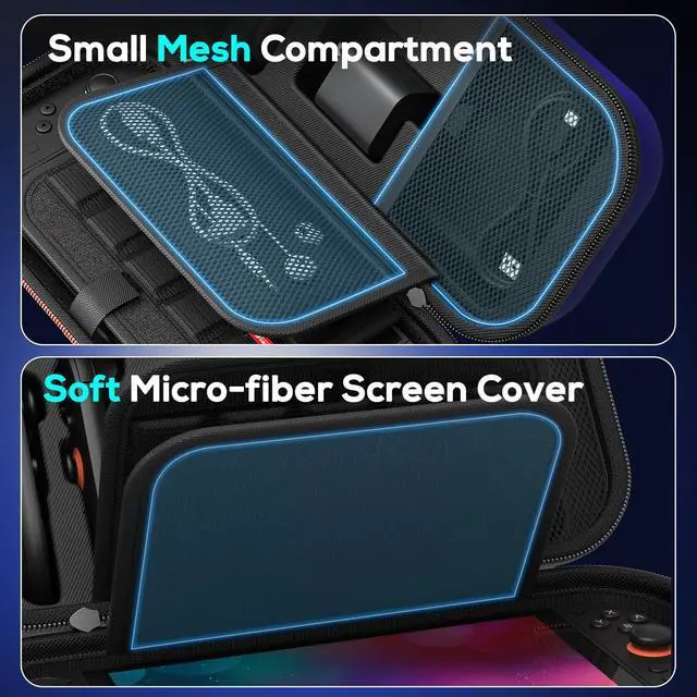Alt view image 5 of 6 - [Charge inside Carrying Case for Switch 2/OLED/Switch 1-Blue