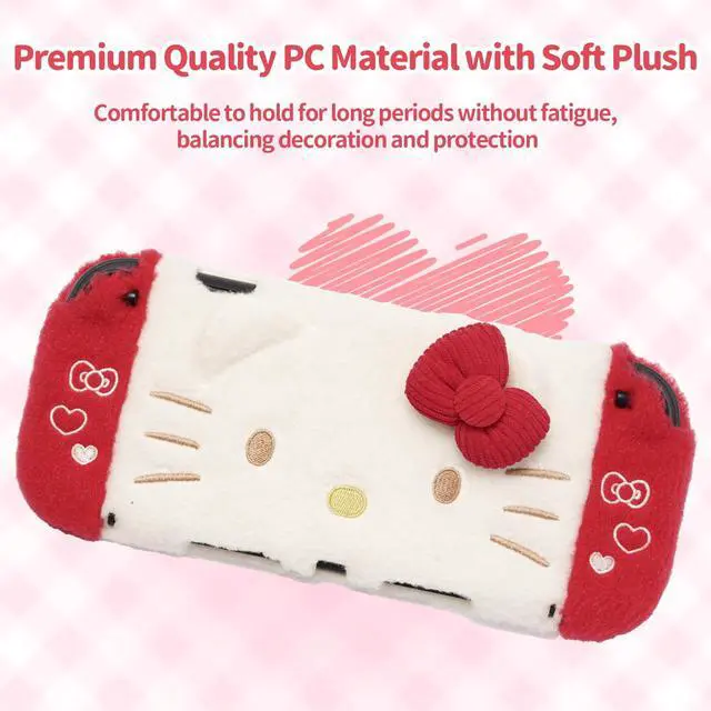 Alt view image 2 of 7 - Plush Protective Case for Switch 2, Kawaii Protective Shell Hard PC Slim Cover Case Compatible with Switch 2025 Game Console and Joystick Controller - HLK