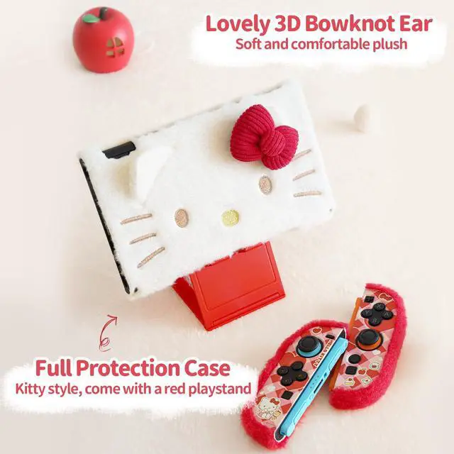 Alt view image 3 of 7 - Plush Protective Case for Switch 2, Kawaii Protective Shell Hard PC Slim Cover Case Compatible with Switch 2025 Game Console and Joystick Controller - HLK
