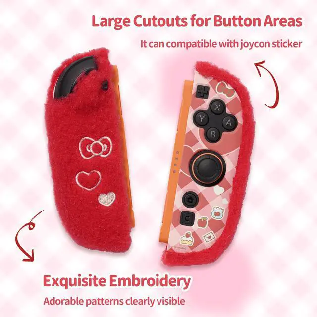Alt view image 4 of 7 - Plush Protective Case for Switch 2, Kawaii Protective Shell Hard PC Slim Cover Case Compatible with Switch 2025 Game Console and Joystick Controller - HLK
