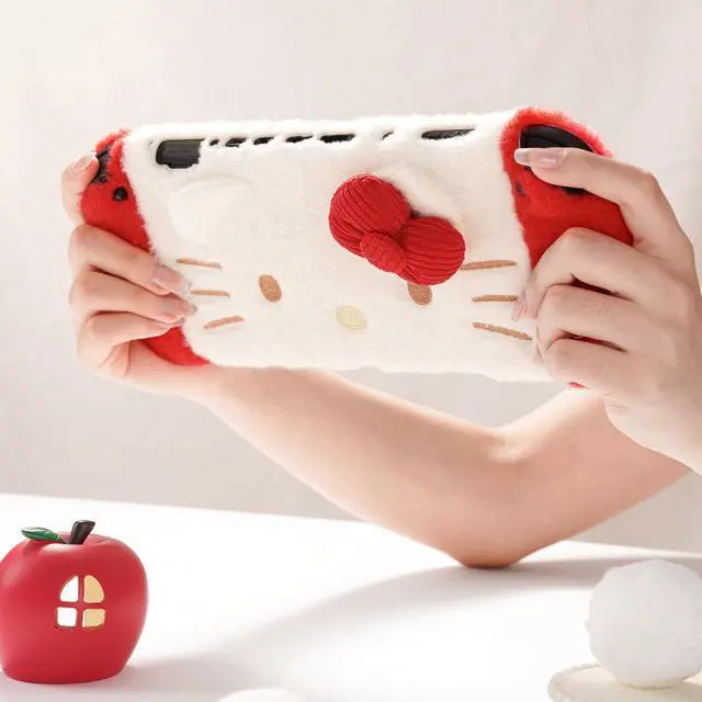 Alt view image 7 of 7 - Plush Protective Case for Switch 2, Kawaii Protective Shell Hard PC Slim Cover Case Compatible with Switch 2025 Game Console and Joystick Controller - HLK