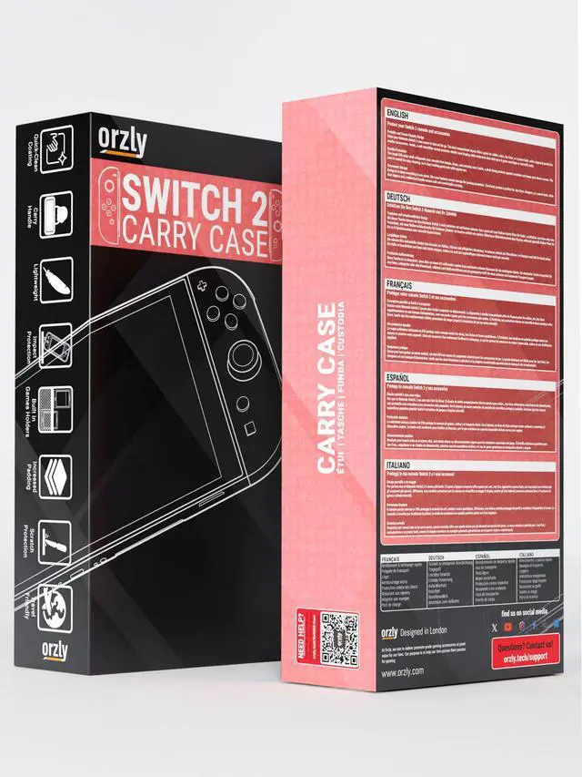 Alt view image 3 of 7 - Case Compatible with Nintendo Switch 2 Protective Travel Carry Case with Screen Padding, Game Card & microSD Slots, Zipped & Open Pockets for Accessories 7.9" Gift Boxed