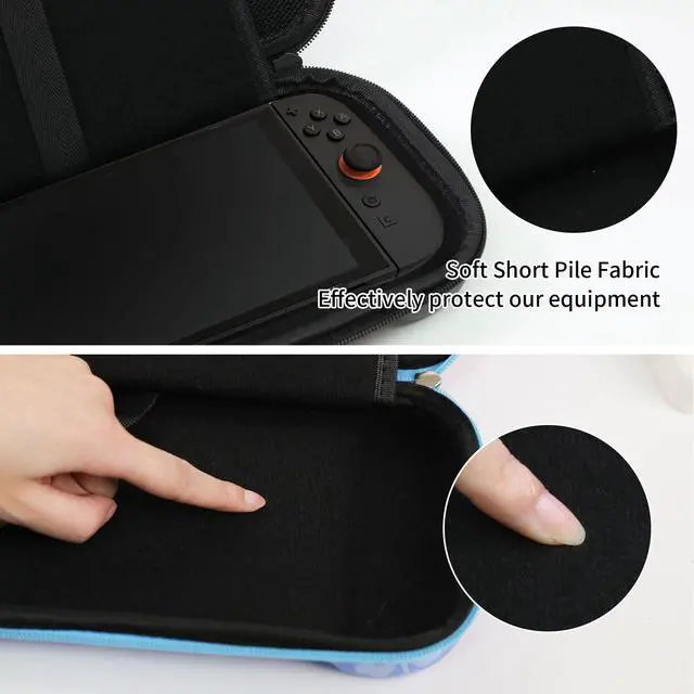 Alt view image 4 of 7 - Shark Switch 2 Carrying Case, Switch2 Hard Shell Storage Bag with Game Card Slots & Strap, Cute Ocean Travel Carry Case Compatible with Nintendo Switch 2 2025 Console and Accessories