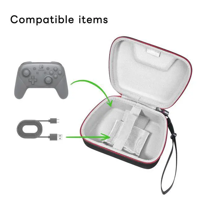 Alt view image 4 of 7 - Carrying Case for Nintendo Switch 2 Pro/Switch Pro Controller - Black (Case Only)