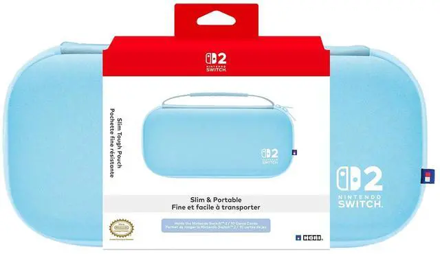 Main image of Slim Tough Pouch (Light Blue) Carrying Case for Nintendo Switch 2 - Officially Licensed by Nintendo
