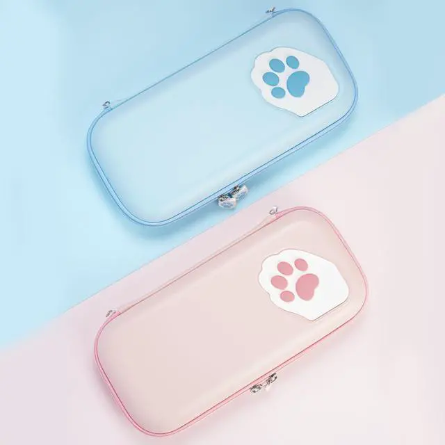 Alt view image 5 of 5 - Portable Carrying Case Compatible with Switch 2 (2025), Hard Storage Bag with 12 Game Card Slots, Cat Paw Travel Case for Switch 2 Console and Accessories, Pink