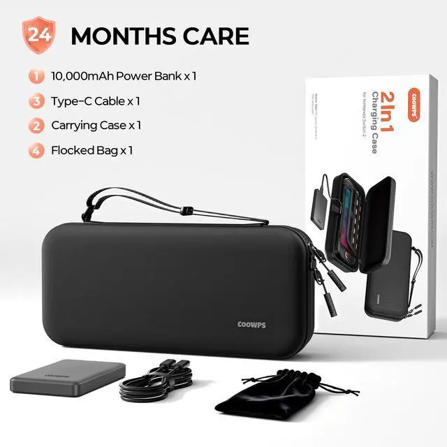 Alt view image 7 of 7 - Carrying Case with 10000mAh, 22.5W Power Bank for Nintendo Switch 2