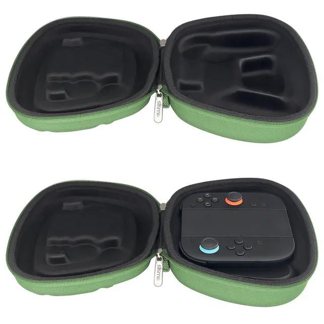 Alt view image 4 of 7 - Carry Case Compatible with Nintendo Joy-Con 2 & Official Grip, Buttons & Joysticks Full Protection, Hard Shell Original Switch 2 Controllers Travel Storage Case Joycon Carrying Pouch, Armygreen