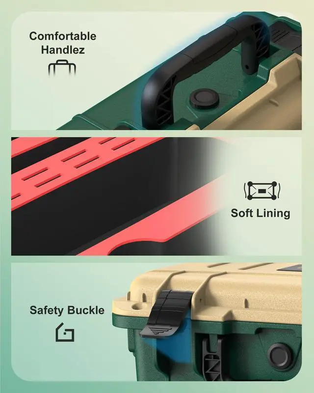 Alt view image 5 of 7 - Hard Carrying Case for Nintendo Switch 2, Professional Deluxe IP67 Waterproof, Soft Lining Hard Travel Case for Nintendo Switch 2 Console Pro Controller & Accessories (Yellow & Green)