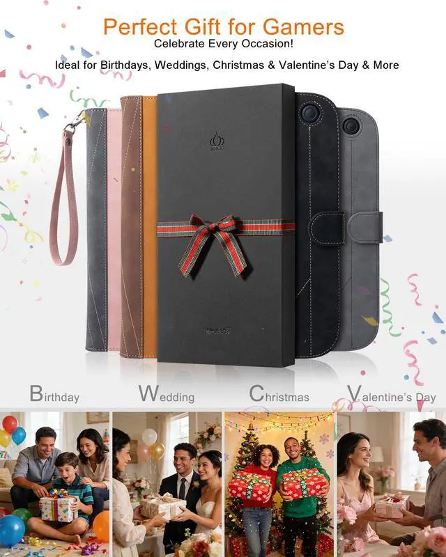 Alt view image 7 of 7 - Travel Carrying Cover Case for Nintendo Switch 2 (Compatible with 2025 Model),Flip Protective Shell With 12 Game Card Slots and Stand, Slim Accessories for Gamers (Golden Tan)