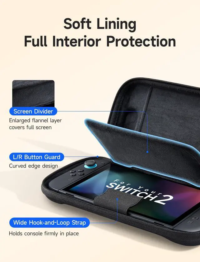 Alt view image 4 of 7 - Slim Carrying Case for Nintendo Switch 2, Hard Shell Protection