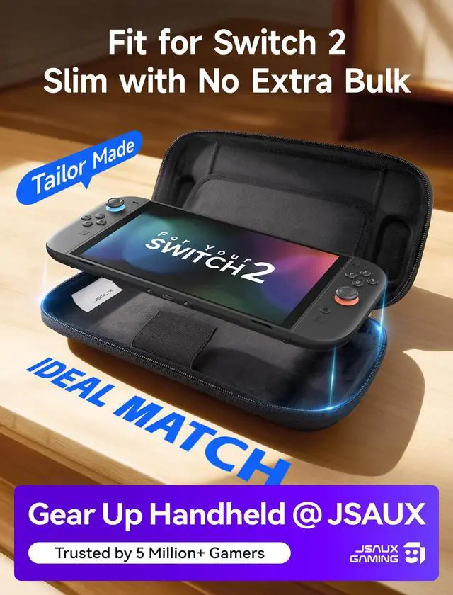 Alt view image 6 of 7 - Slim Carrying Case for Nintendo Switch 2, Hard Shell Protection