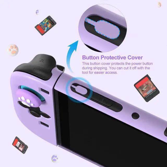 Alt view image 7 of 7 - Switch 2 Case 14-in-1 Bundle for NS Switch 2 (2025), with Carrying Case, Protective Cover, Thumb Grips, Screen Protector, Cute Pendant and Sticker, Purple