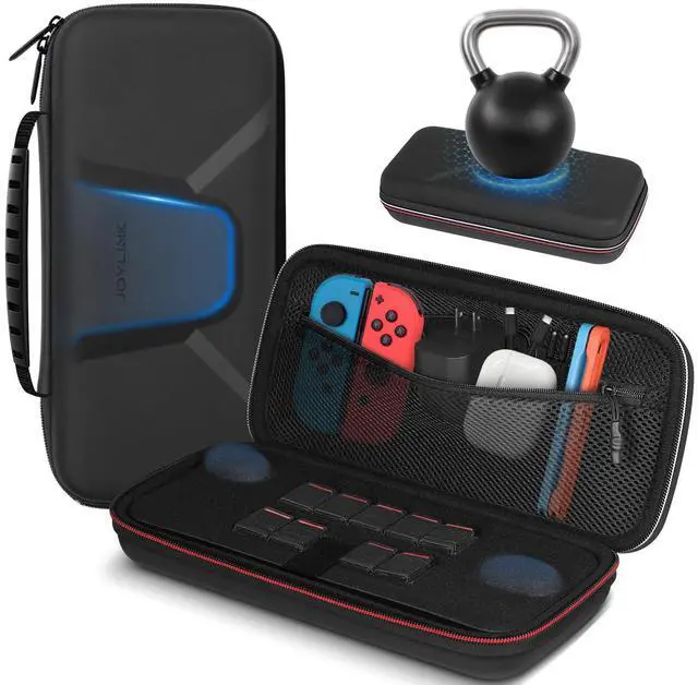 Main image of Large Capacity Carrying Case for Nintendo Switch 2, Anti-Drift Hard Shell Travel Case Fit Charger, with 9 Game Card Slots & Mesh Pocket - Shockproof Portable Storage Bag