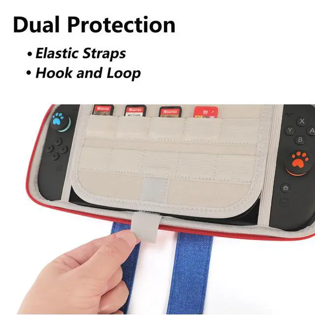 Alt view image 4 of 7 - Switch Carrying Case Compatible with Nintendo Switch 2, Protective Hard Shell Portable Travel Carry Case witch Screen Protector, 2 Thumb Grips, 10 Game Card Slots