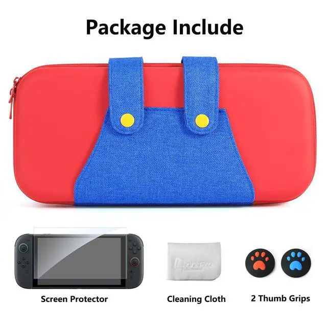 Alt view image 7 of 7 - Switch Carrying Case Compatible with Nintendo Switch 2, Protective Hard Shell Portable Travel Carry Case witch Screen Protector, 2 Thumb Grips, 10 Game Card Slots