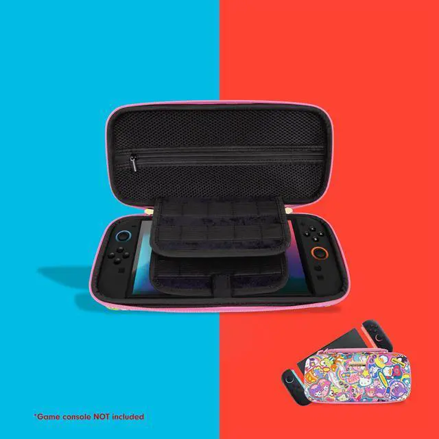Alt view image 6 of 7 - Carrying Case for Nintendo Switch 2, Switch 1, Lite, OLED, Protective Travel Case with Game Cartridge Storage | Hello Kitty & Friends Stickers