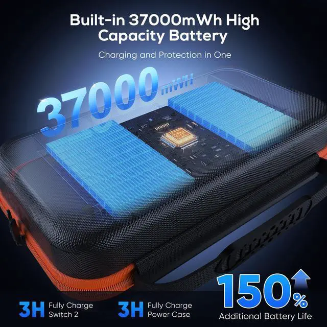 Alt view image 2 of 7 - Charging Case for Nintendo Switch 2 - Built-in 37000mWh Battery