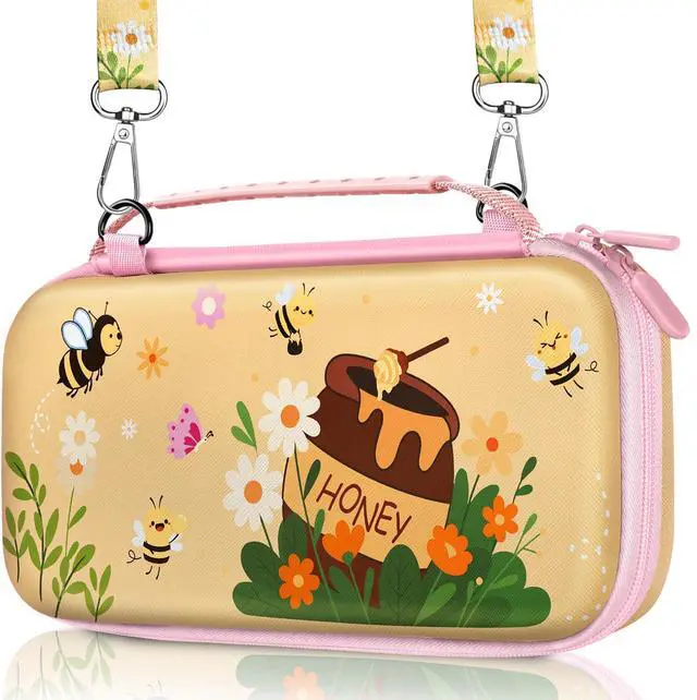Main image of for Nintendo Switch 2 Carrying Case for Women Teen Girls - Cute Cool Design for Switch 2 2025 Travel Cases with Handle and Strap Portable Storage Carry Hard Shell for Accessories, Bee