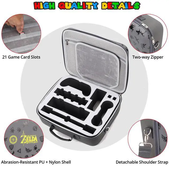 Alt view image 3 of 6 - Cute Carrying Case for Nintendo Switch 2 (2025), Large All in One Hard Travel Case with Game Card Slots, Portable Full Protection Bag for Switch 2 Zelda Console, Pro Controller & Accessories