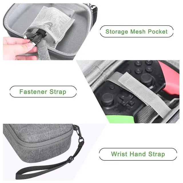 Alt view image 3 of 7 - Carrying Case for Nintendo Switch 2 Pro/Switch Pro Controller - Grey (Case Only)