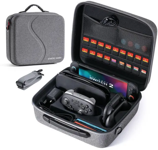 Main image of Switch 2 All in One Carrying Case for Nintendo Switch 2, Portable Hard Travel Case with Game Card Slots, Portable Storage Carry Bag for Switch 2 Console Pro Controller Accessories