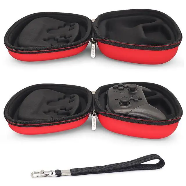 Alt view image 4 of 7 - Protective Case Compatible with Nintendo Switch 2 Pro Controller, Hard Shell Original Switch Controller Protection Travel Storage Case Portable Carrying Bag, Red