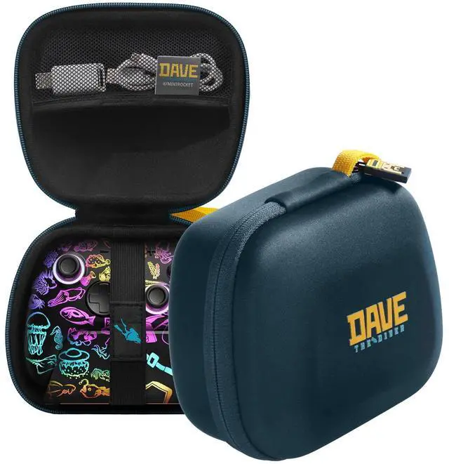 Main image of Carrying Case for Nintendo Switch 2 Pro Controller/Xbox Controller, Protective Travel Case with Hard Shell Ballistic Nylon and EVA Material, Dave the Diver Official Licensed - Blue