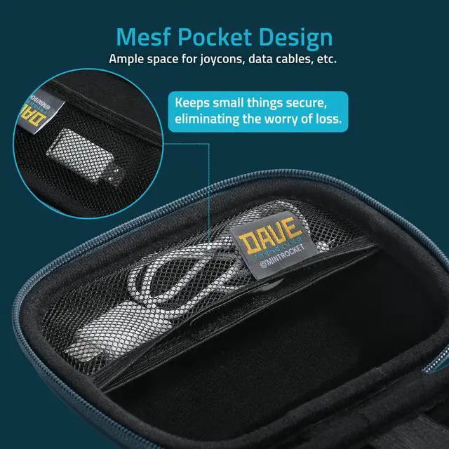 Alt view image 7 of 7 - Carrying Case for Nintendo Switch 2 Pro Controller/Xbox Controller, Protective Travel Case with Hard Shell Ballistic Nylon and EVA Material, Dave the Diver Official Licensed - Blue