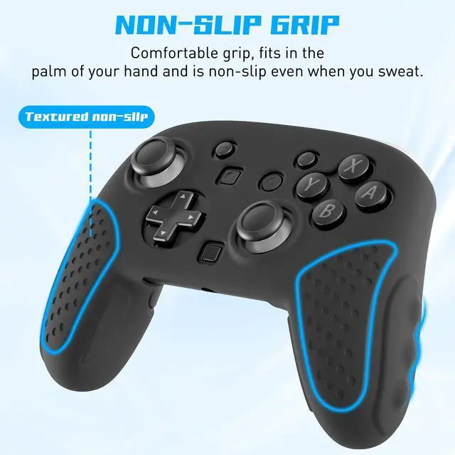 Alt view image 2 of 7 - Silicone Case for Nintendo Switch 2 Pro Controller, Soft Full Protective Cover for Switch 2 Pro, Comfortable Ergonomic Grip Design (Black)