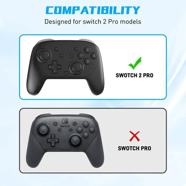 Alt view image 7 of 7 - Silicone Case for Nintendo Switch 2 Pro Controller, Soft Full Protective Cover for Switch 2 Pro, Comfortable Ergonomic Grip Design (Black)
