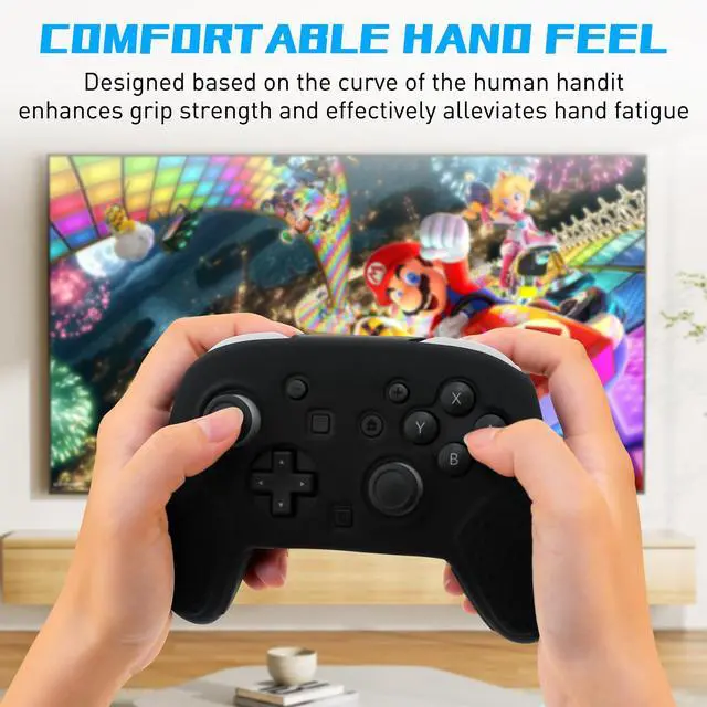 Alt view image 6 of 7 - Silicone Case for Nintendo Switch 2 Pro Controller, Soft Full Protective Cover for Switch 2 Pro, Comfortable Ergonomic Grip Design (Black)