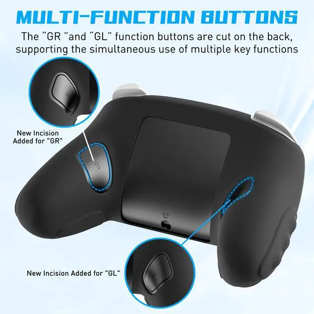 Alt view image 4 of 7 - Silicone Case for Nintendo Switch 2 Pro Controller, Soft Full Protective Cover for Switch 2 Pro, Comfortable Ergonomic Grip Design (Black)
