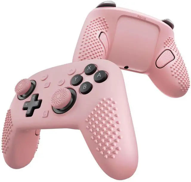 Main image of Silicone Cover Skin for Nintendo Switch 2 Pro Controller 3D Studded Edition Anti-Slip Grip Protector Case for Switch 2 Pro with Button Cap, Thumb Grips & Sticker - Cherry Blossoms Pink