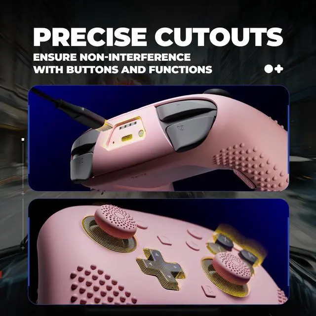Alt view image 2 of 7 - Silicone Cover Skin for Nintendo Switch 2 Pro Controller 3D Studded Edition Anti-Slip Grip Protector Case for Switch 2 Pro with Button Cap, Thumb Grips & Sticker - Cherry Blossoms Pink