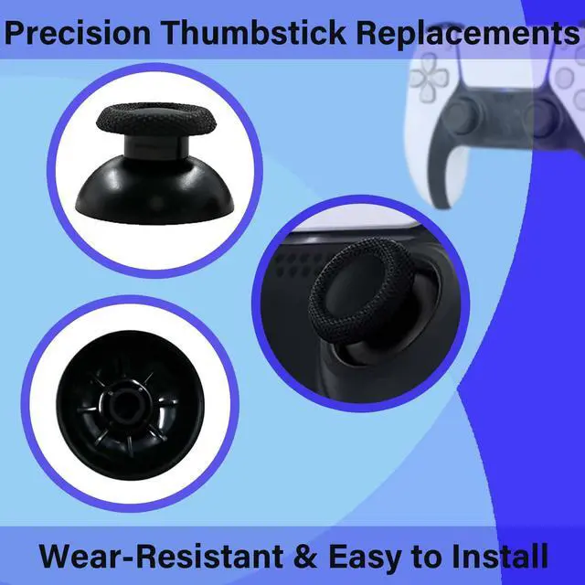 Alt view image 2 of 5 - Black Replacement Thumbsticks for PS5 Controller Thumbsticks,Compatible with PS5 & PS4 Gaming Controller Joystick,with Repair Tools