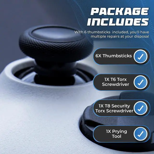 Alt view image 4 of 6 - Xbox One Controller Joystick Replacement - 6PCS Thumbsticks Analog Thumb Sticks Parts - Ultra Durable with T6 and T8h Repair Screwdriver Kit for Xbox One Controller