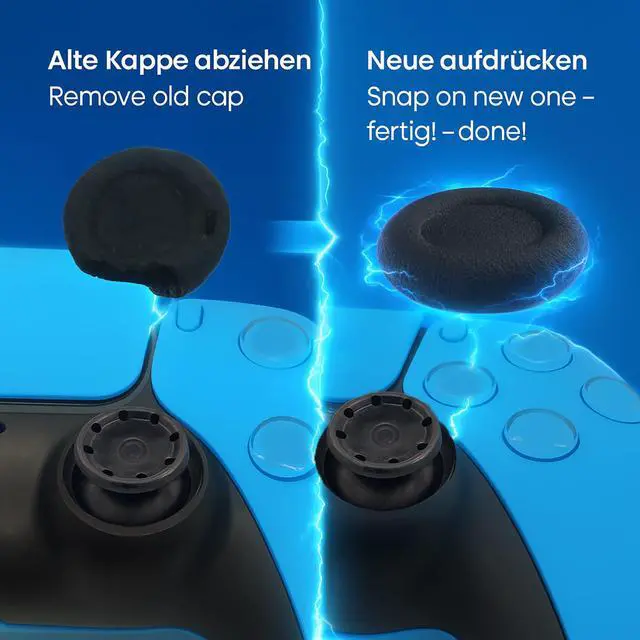 Alt view image 4 of 7 - Joystick Replacement Grip Caps for PS5/PS4/Xbox Series/8BitDo Controller, Anti-Slip Thumbstick Replacement Parts, Silicone Analog Stick Caps (4pcs) (4 x Black)