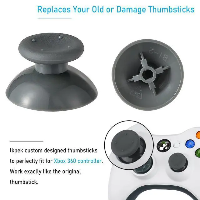Alt view image 2 of 6 - 8 Pcs Replacement Thumbsticks for Xbox 360 Controller, Plastic Thumb Stick Joystick Grip Replacement for Xbox 360 Controller Accessories