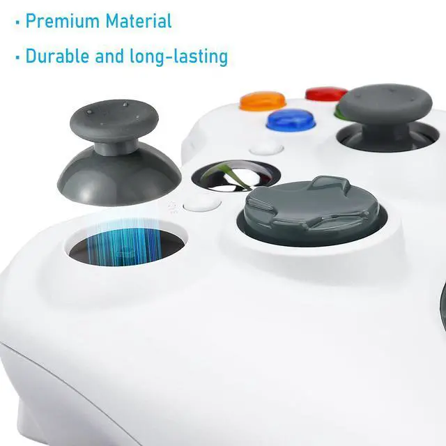 Alt view image 4 of 6 - 8 Pcs Replacement Thumbsticks for Xbox 360 Controller, Plastic Thumb Stick Joystick Grip Replacement for Xbox 360 Controller Accessories