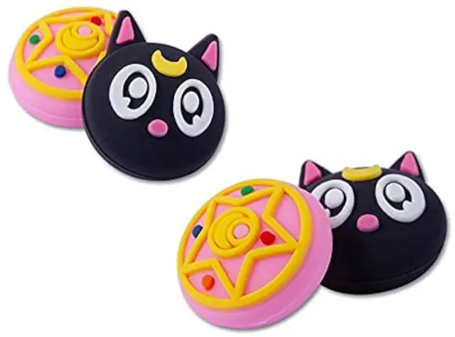 Main image of Cute Thumb Grip Caps Joystick Caps Compatible with Nintendo Switch Joycon/OLED/Switch Lite, Kawaii Magic Moon Skin Grip Button Stick Cover Controller 3D Analog Ergonomic Kit (Luna)
