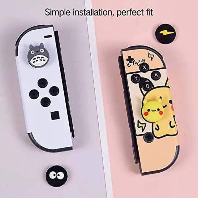 Alt view image 4 of 7 - Cute Thumb Grip Caps Joystick Caps Compatible with Nintendo Switch Joycon/OLED/Switch Lite, Kawaii Magic Moon Skin Grip Button Stick Cover Controller 3D Analog Ergonomic Kit (Luna)