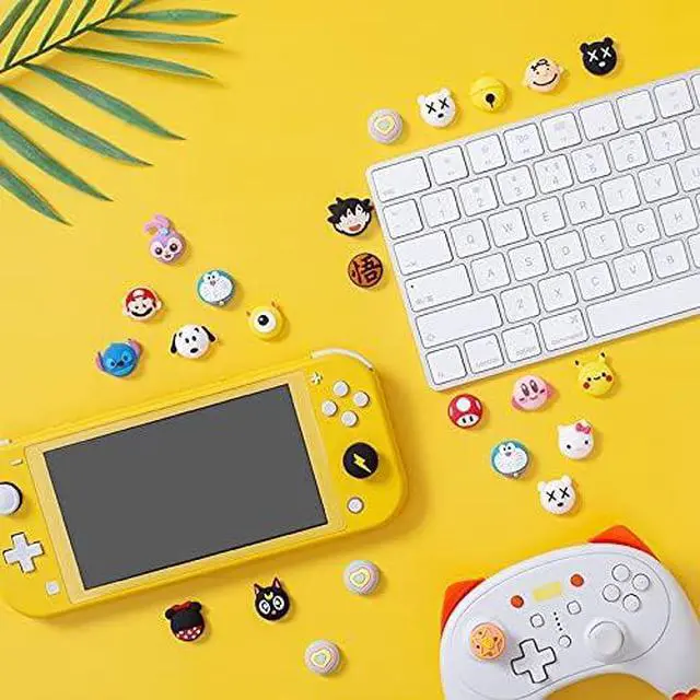 Alt view image 7 of 7 - Cute Thumb Grip Caps Joystick Caps Compatible with Nintendo Switch Joycon/OLED/Switch Lite, Kawaii Magic Moon Skin Grip Button Stick Cover Controller 3D Analog Ergonomic Kit (Luna)