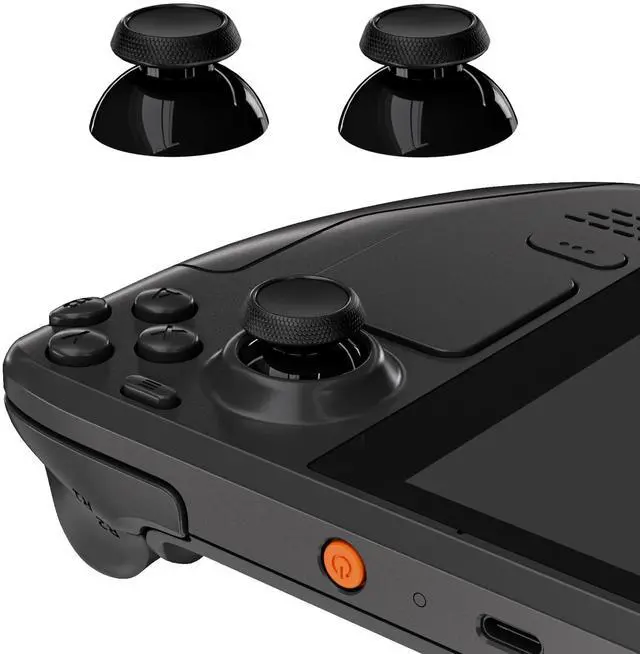 Main image of Replacement Thumbsticks for Steam Deck LCD, Custom Analog Stick Joysticks Repair Kit for Steam Deck OLED Handheld Console with Original Touch Sensing, Anti-Slip Texture Grip - Black
