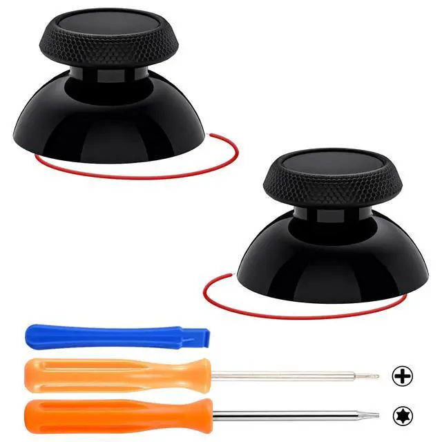 Alt view image 2 of 7 - Replacement Thumbsticks for Steam Deck LCD, Custom Analog Stick Joysticks Repair Kit for Steam Deck OLED Handheld Console with Original Touch Sensing, Anti-Slip Texture Grip - Black