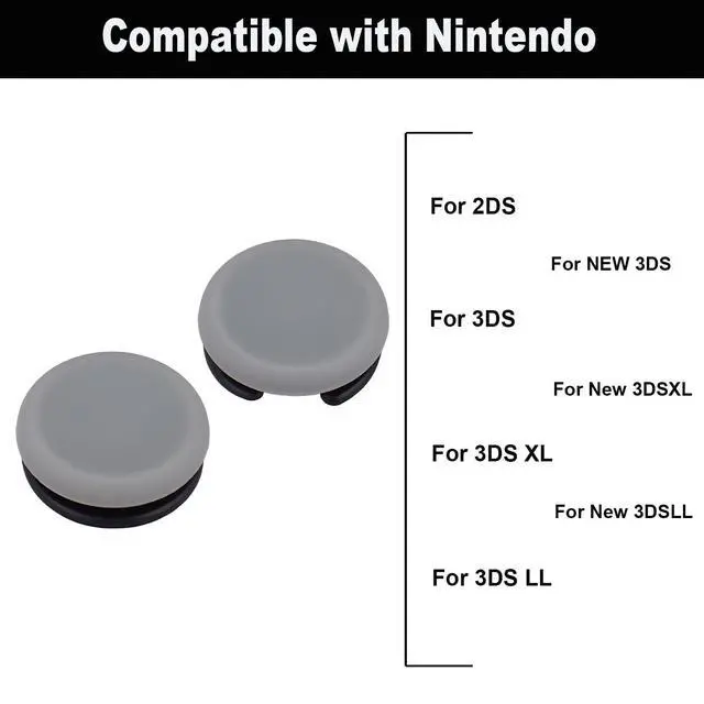 Alt view image 3 of 6 - 2Pcs Analog Stick Cap Replacement 3D Joystick Cover for 2DS 3DS 3DSXL 3DSLL New 3DS New 3DSXL New 3DSLL Controller