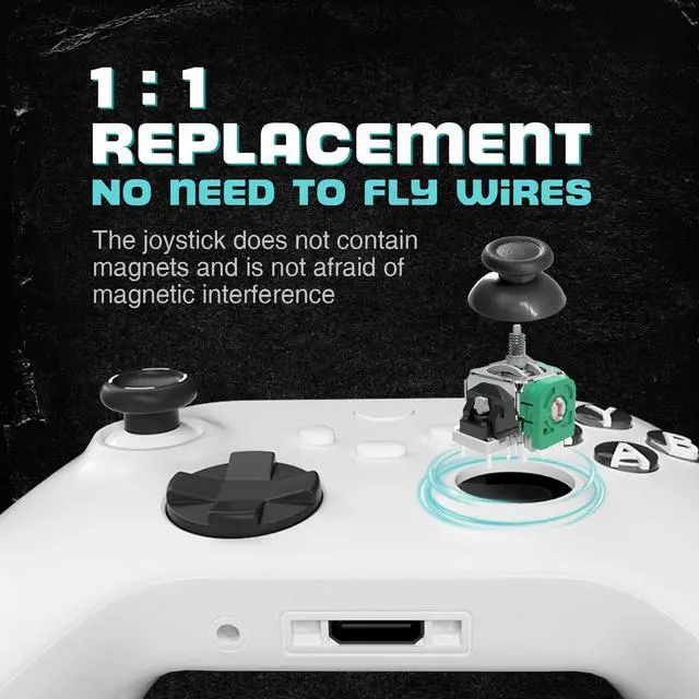 Alt view image 3 of 4 - K-Silver Carbon Film Joystick Thumbsticks Replacement for Xbox Elite 2 Controller, Professional Gaming Accessory, A Pair